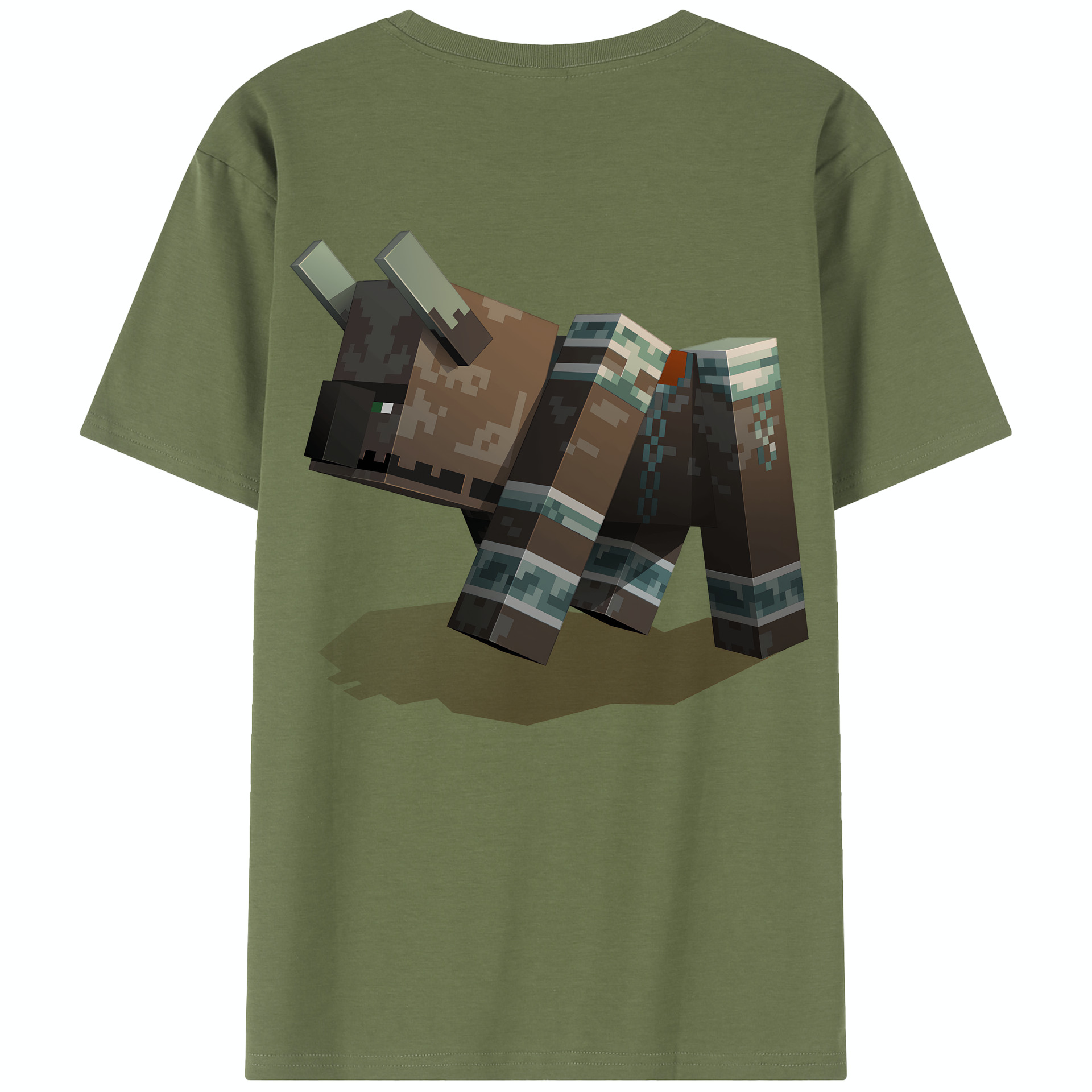 （画像用） マインクラフト ブロックの世界 Minecraft MC Block world 綿100％半袖Tシャツ（背面プリント）